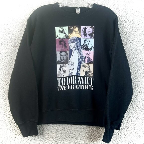 Taylor Swift Official The Eras Tour Crewneck Sweatshirt Black Size Small - Picture 1 of 5